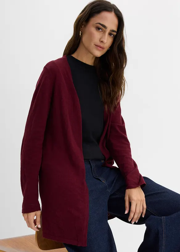 Cardigan i slubgarn av bomull, bonprix