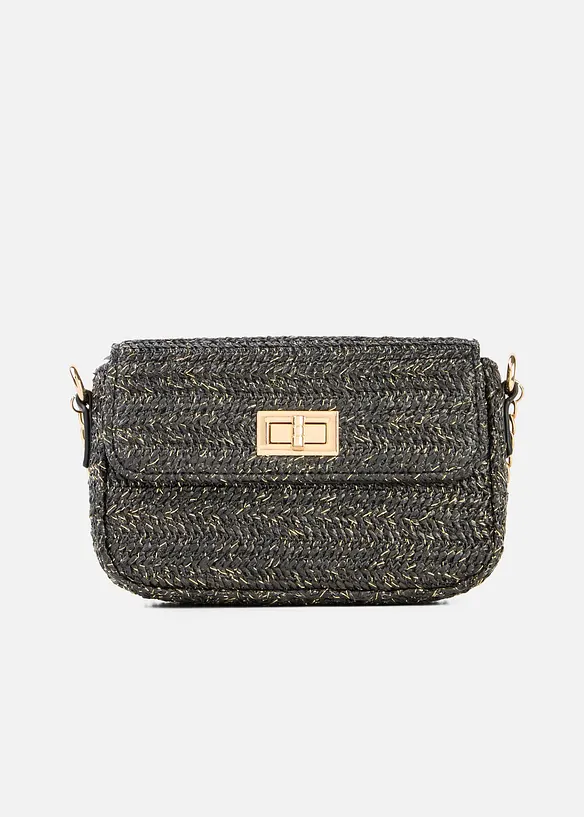 Axelremsv&auml;ska med halmlook och glittrande tr&aring;dar, bonprix