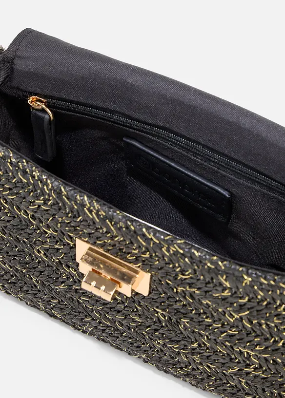 Axelremsv&auml;ska med halmlook och glittrande tr&aring;dar, bonprix