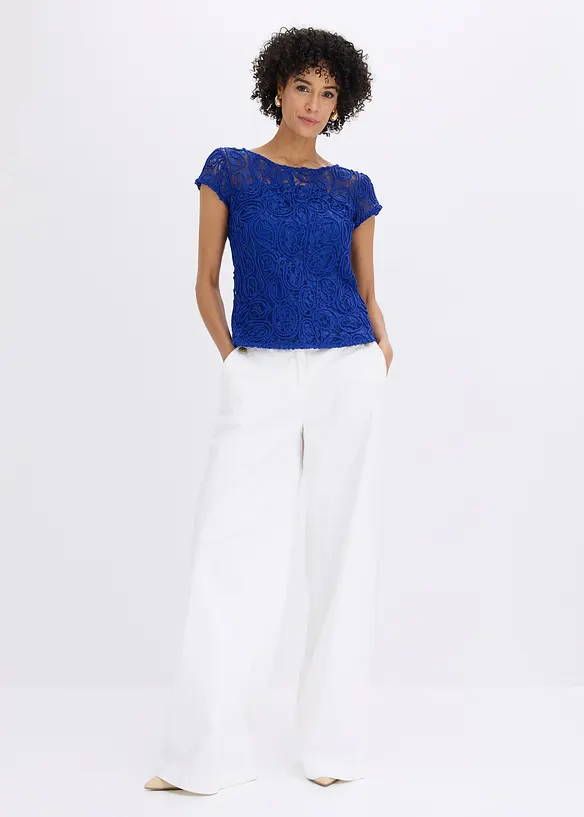 Blustopp med spets, bonprix