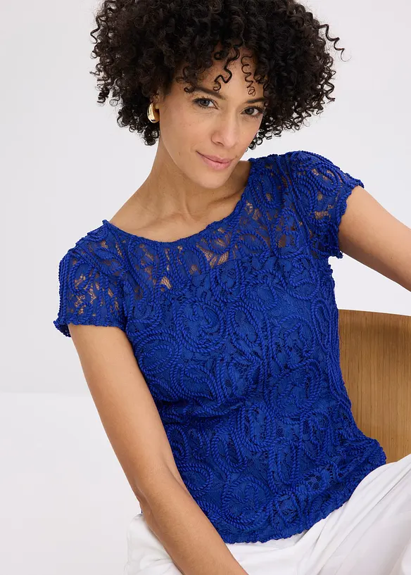 Blustopp med spets, bonprix