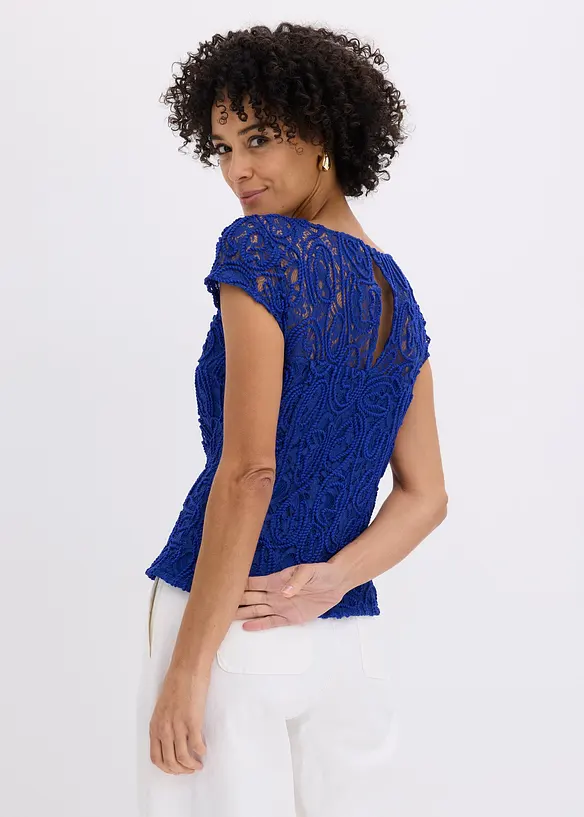 Blustopp med spets, bonprix