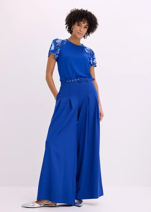 Topp med chiffong&auml;rmar, bonprix