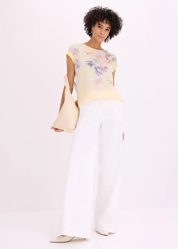 Blommig blustopp, bonprix