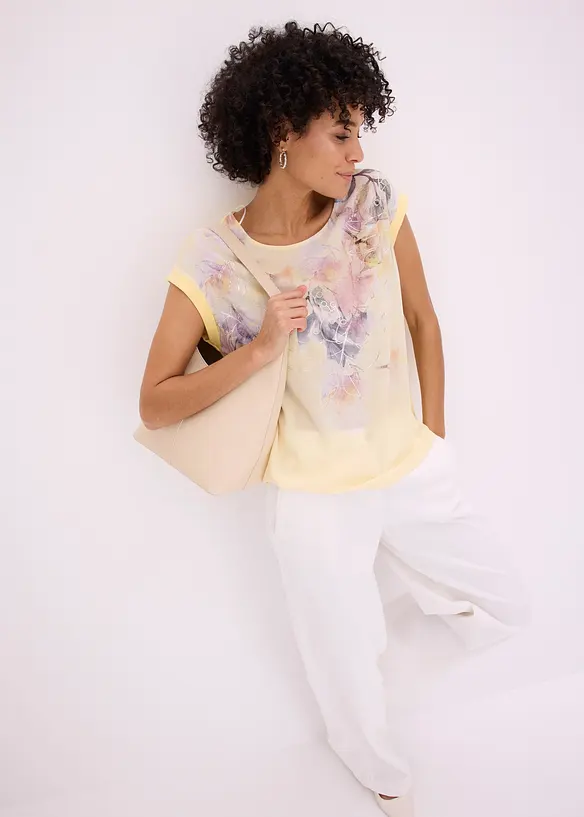 Blommig blustopp, bonprix