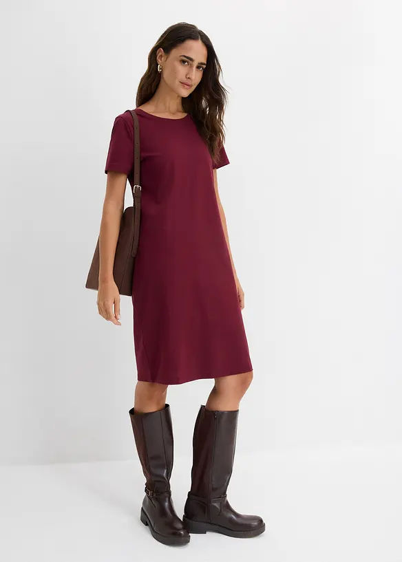 Jerseykl&auml;nning i ren bomull (2-pack), bonprix