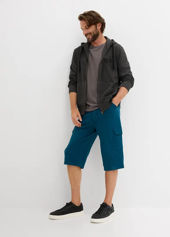 L&aring;nga trik&aring;bermudas med cargofickor, ren bomull, normal passform, bonprix