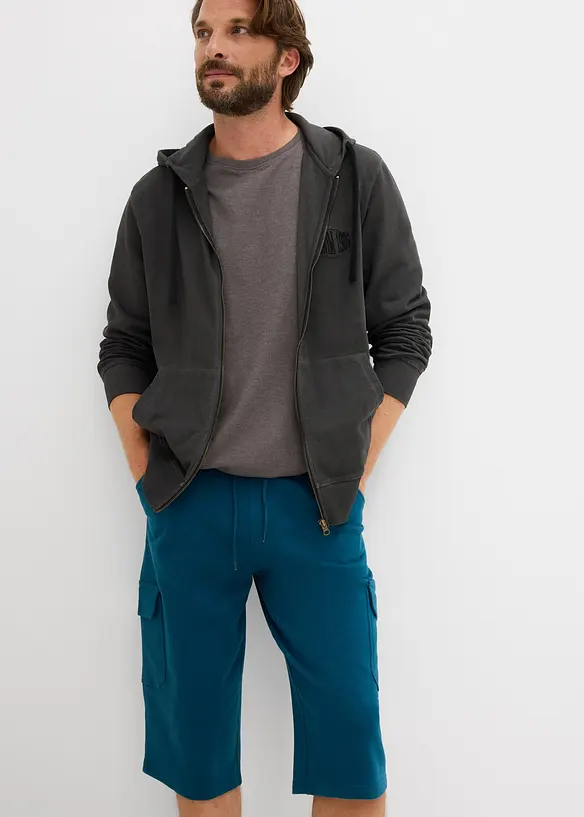 L&aring;nga trik&aring;bermudas med cargofickor, ren bomull, normal passform, bonprix