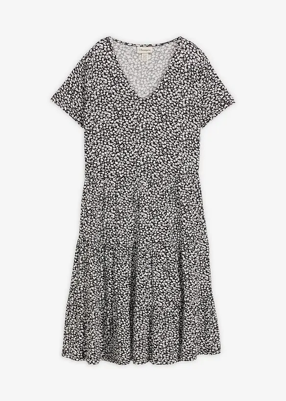 Jerseykl&auml;nning i viskosmix, bonprix