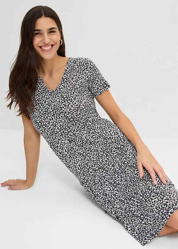 Jerseykl&auml;nning i viskosmix, bonprix