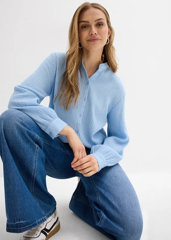 L&aring;ng blus i luftig muslin, bonprix