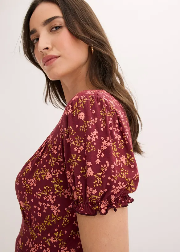 M&ouml;nstrad jerseykl&auml;nning av viskosmix, bonprix