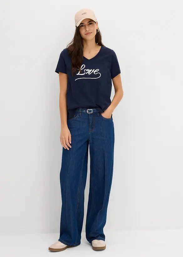 T-shirt med tryck, bonprix
