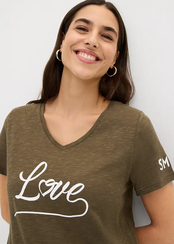 T-shirt med tryck, bonprix