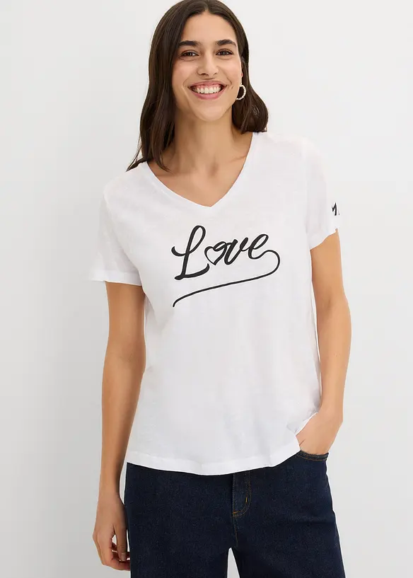 T-shirt med tryck, bonprix
