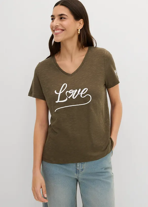 T-shirt med tryck, bonprix