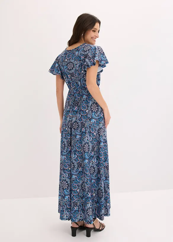 M&ouml;nstrad jerseykl&auml;nning i maxil&auml;ngd, bonprix