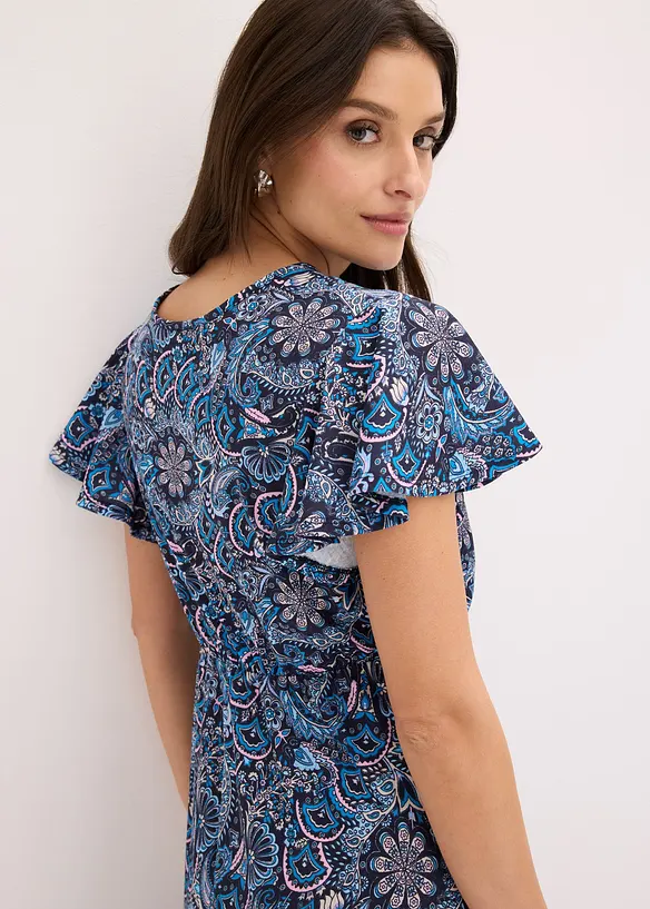 M&ouml;nstrad jerseykl&auml;nning i maxil&auml;ngd, bonprix