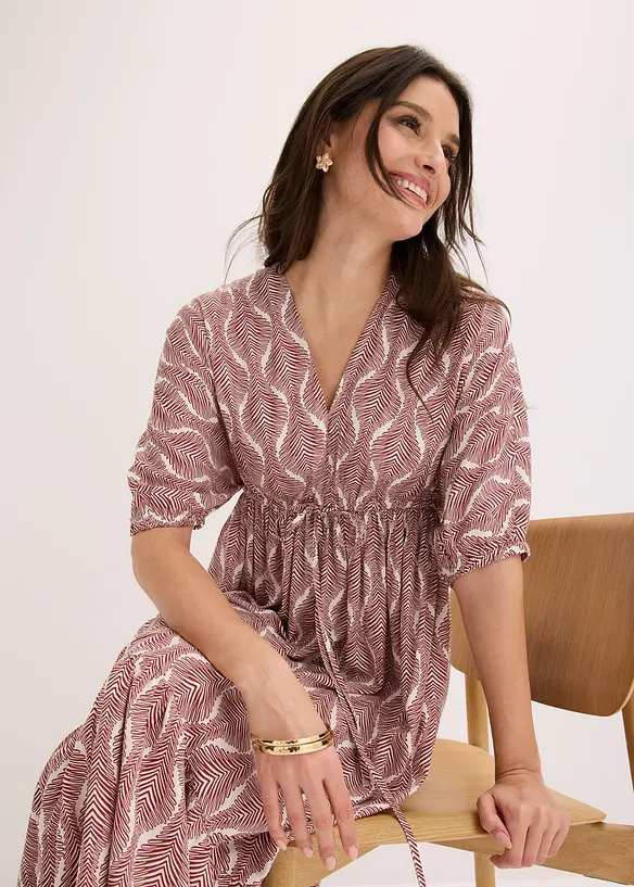 Mellanl&aring;ng kl&auml;nning i f&ouml;ljsam viskos, bonprix