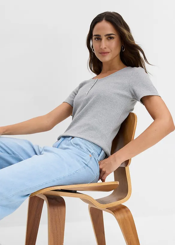 Kort&auml;rmad farfarstr&ouml;ja i ekologisk bomull, bonprix