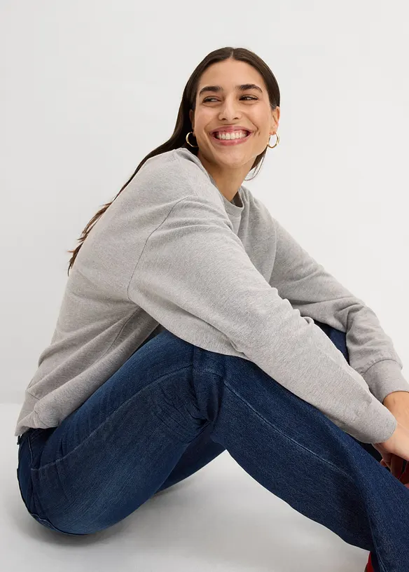 Oversizesweatshirt med broderi, bonprix