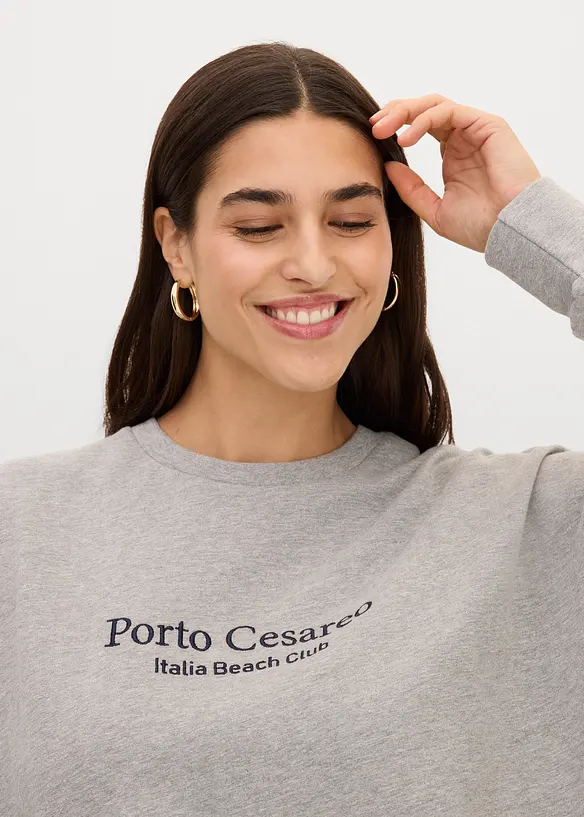 Oversizesweatshirt med broderi, bonprix