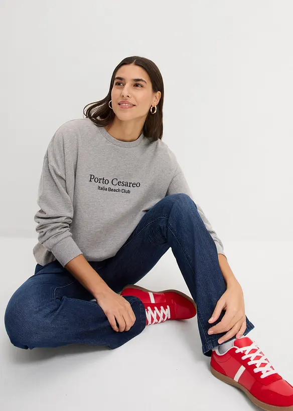 Oversizesweatshirt med broderi, bonprix