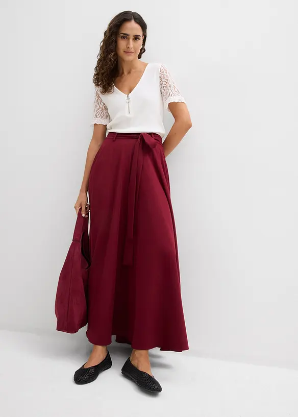 Ribbstickad topp av bomull, bonprix