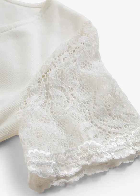 Ribbstickad topp av bomull, bonprix