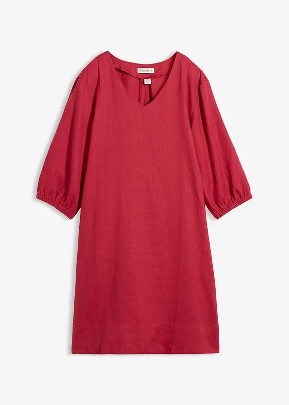 Kort linnekl&auml;nning med 3/4-&auml;rmar, bonprix