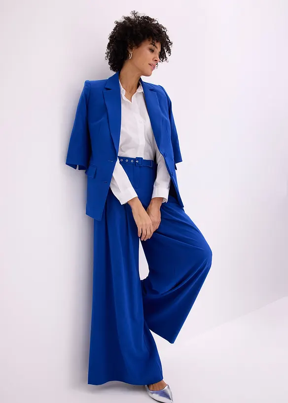 Byxa med gubbveck och sk&auml;rp (2 delar), bonprix