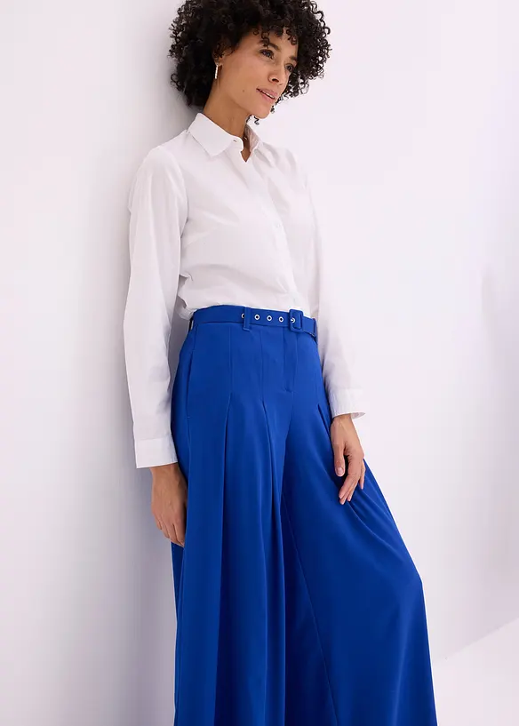 Byxa med gubbveck och sk&auml;rp (2 delar), bonprix