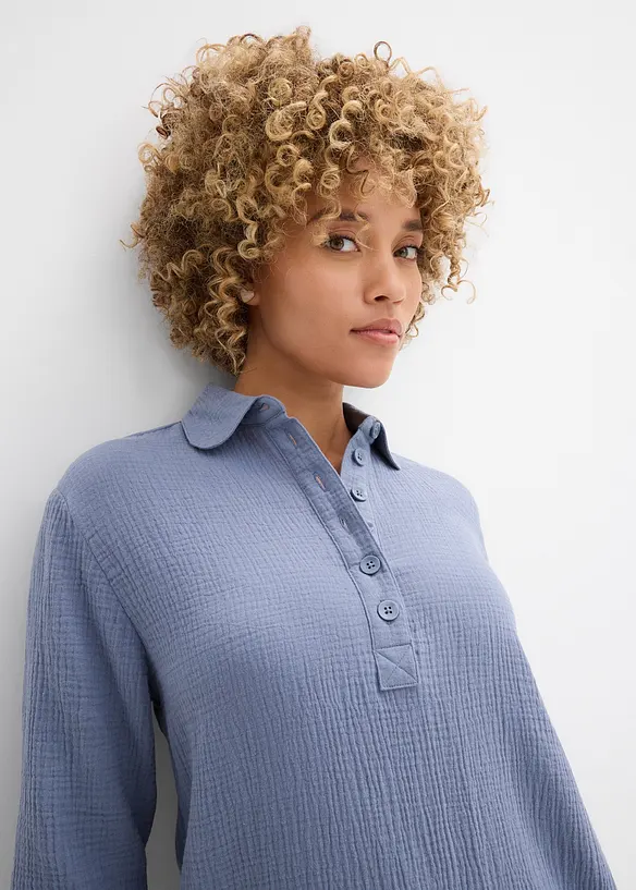 Skjortkl&auml;nning av bomullsmuslin, bonprix