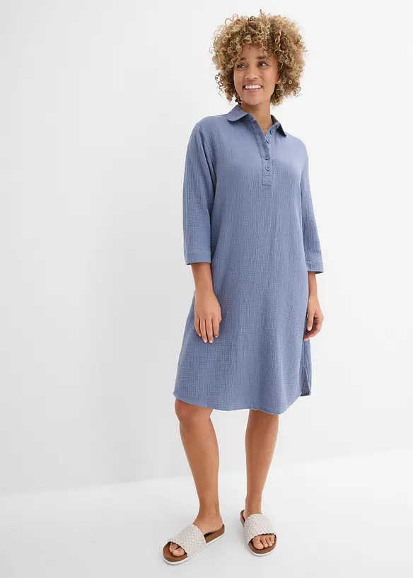 Skjortkl&auml;nning av bomullsmuslin, bonprix