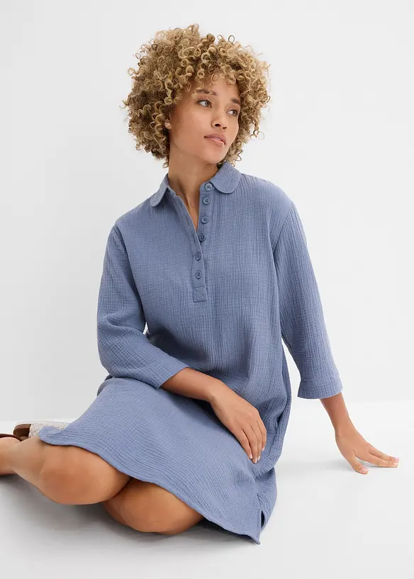 Skjortkl&auml;nning av bomullsmuslin, bonprix