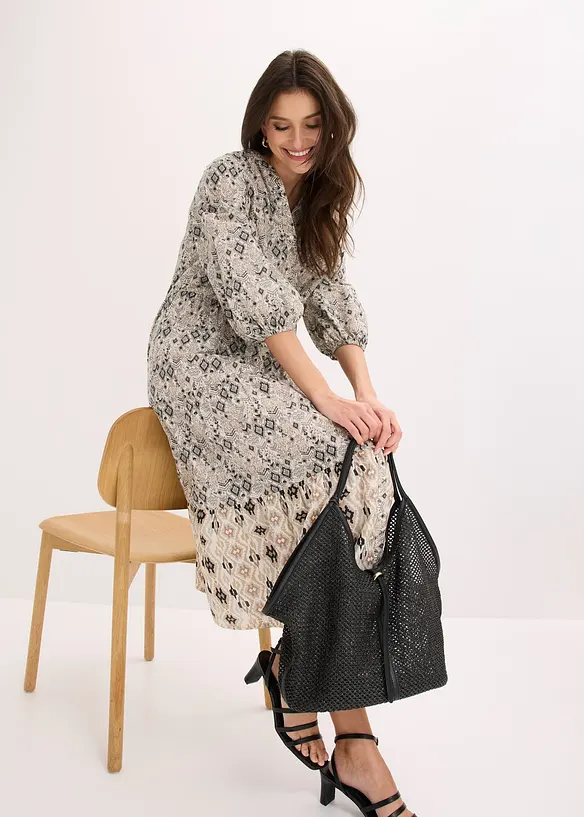 Mellanl&aring;ng kl&auml;nning i tunn bomull, bonprix