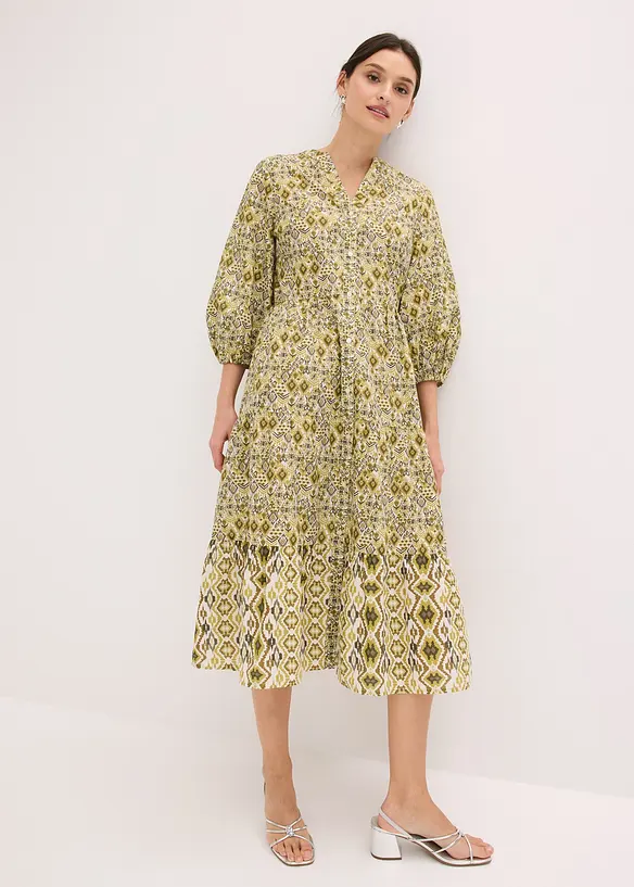 Mellanl&aring;ng kl&auml;nning i tunn bomull, bonprix