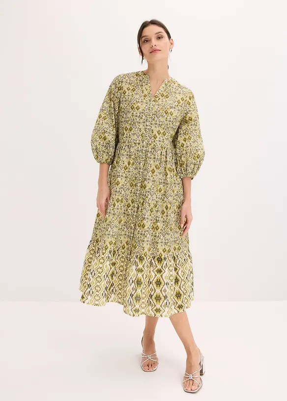 Mellanl&aring;ng kl&auml;nning i tunn bomull, bonprix