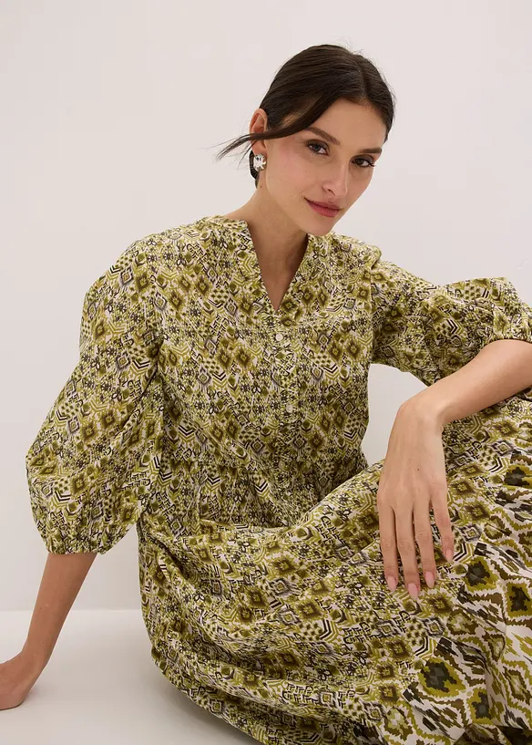 Mellanl&aring;ng kl&auml;nning i tunn bomull, bonprix