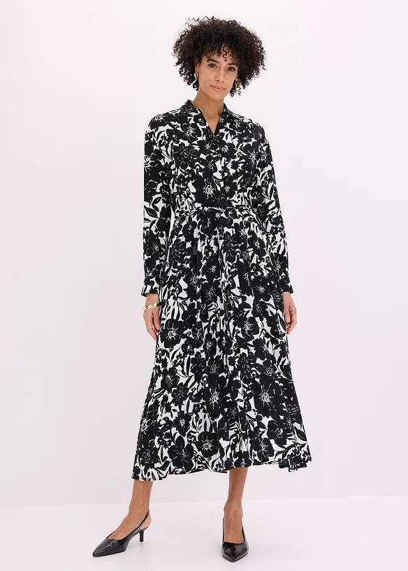 Skjortkl&auml;nning av viskos, bonprix