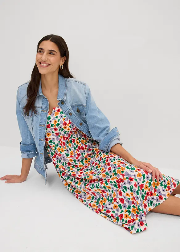 Jerseykl&auml;nning i bomull och viskos, bonprix