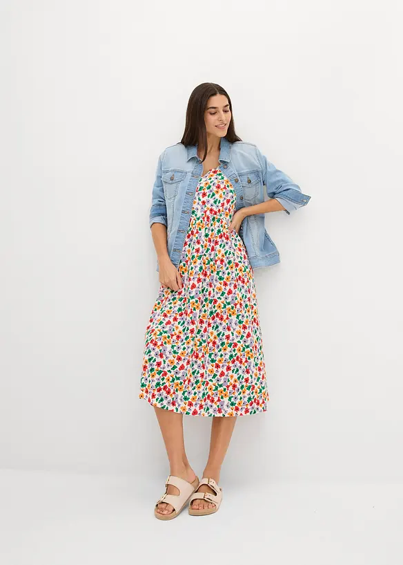 Jerseykl&auml;nning i bomull och viskos, bonprix