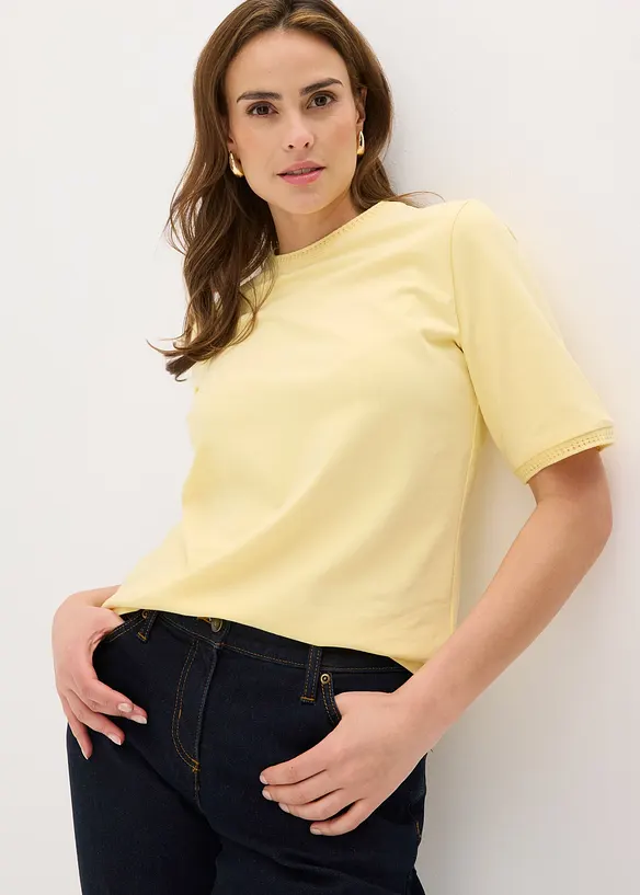 Topp med spetskant, bonprix