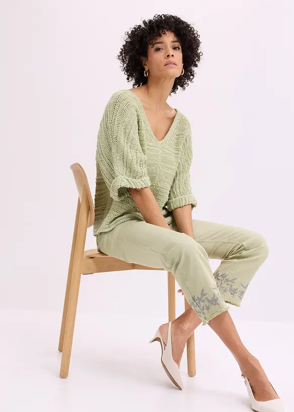 Grovstickad tr&ouml;ja av bandgarn, bonprix