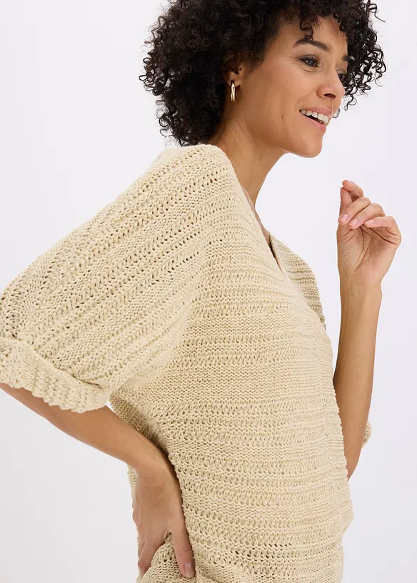 Grovstickad tr&ouml;ja av bandgarn, bonprix