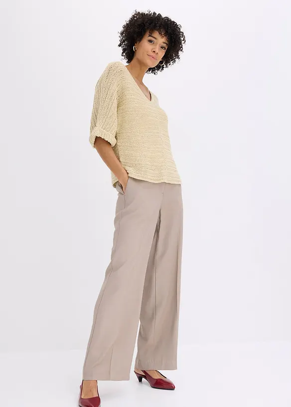 Grovstickad tr&ouml;ja av bandgarn, bonprix