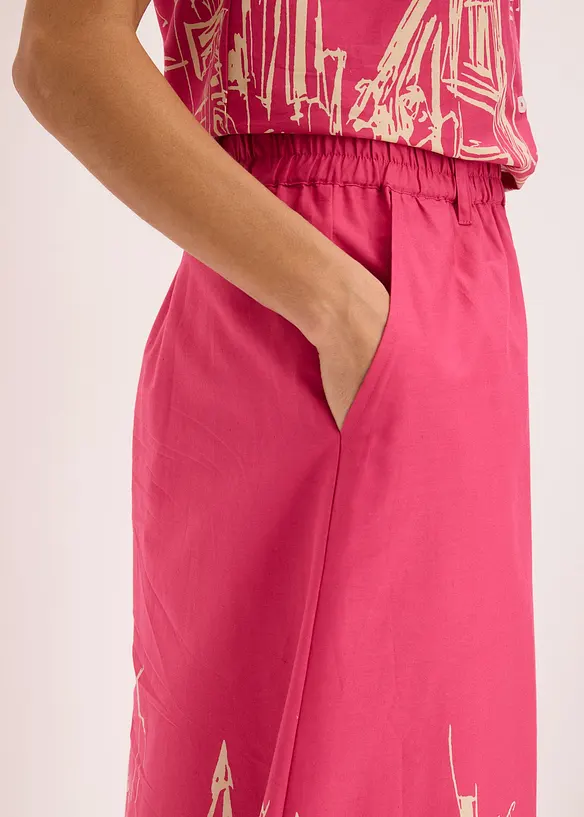 Mellanl&aring;ng kjol i poplin av ekologisk bomull, bonprix