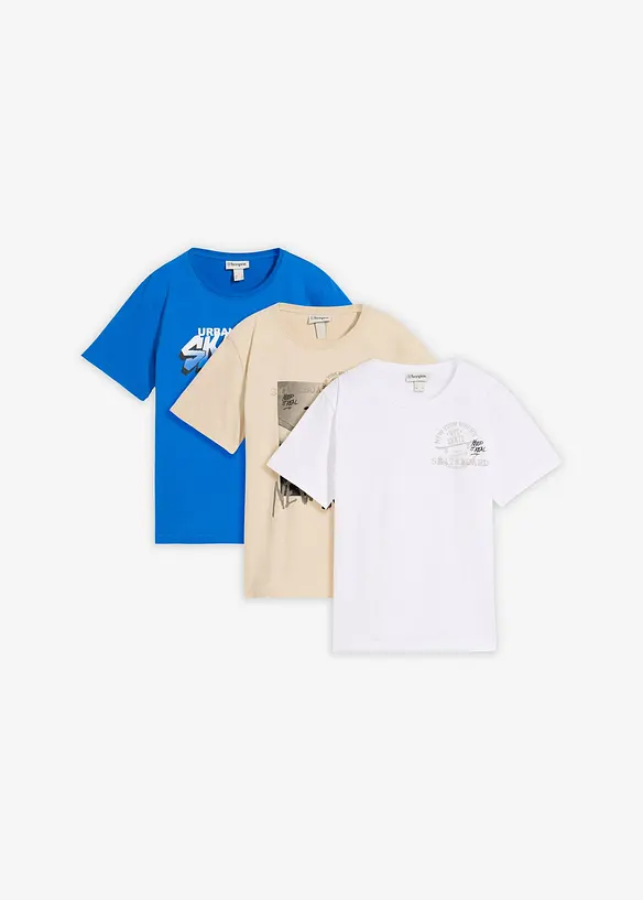 T-shirt i ekologisk bomull (3-pack), bonprix
