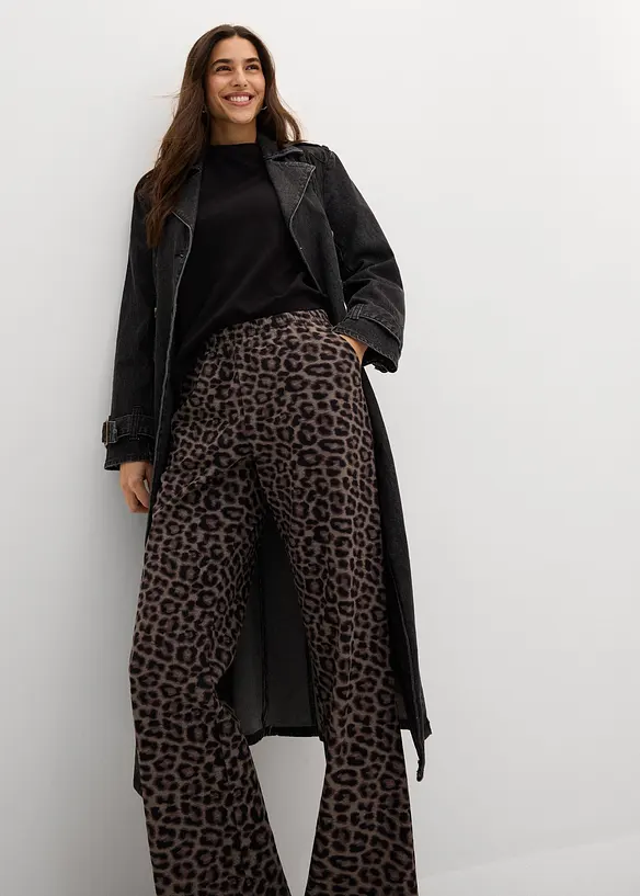 Leopardm&ouml;nstrad Sweatbyxa, bonprix