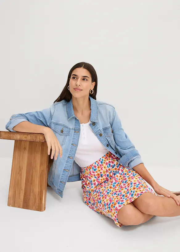 Jerseykjol i viskosmix, bonprix